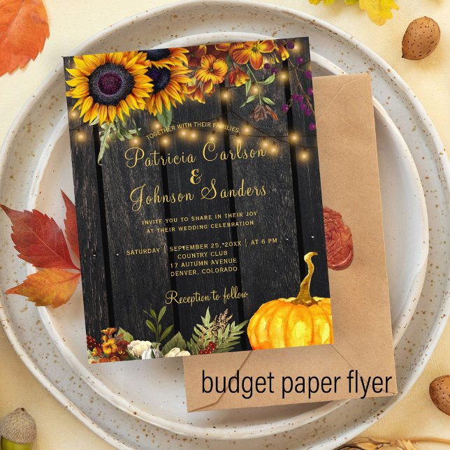 Flyer Invitación a la boda rústica en madera del otoño d (Subido por el creador)