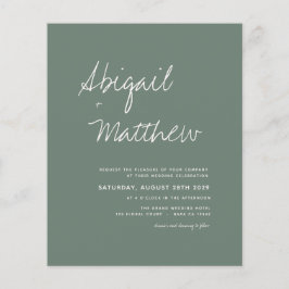 Flyer Invitación a la boda simple de Budget Sage Green B