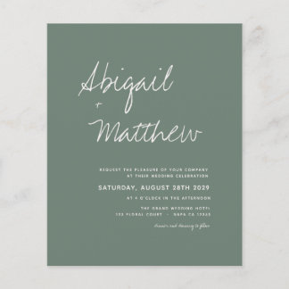 Flyer Invitación a la boda simple de Budget Sage Green B