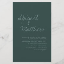 Invitación a la boda simple verde esmeralda del pr