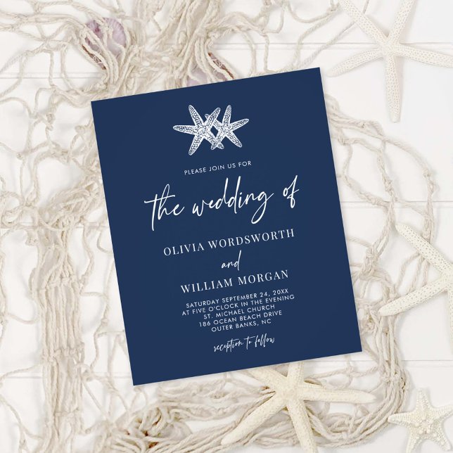Flyer Invitación a la boda Starfish Azul de la Marina de (Subido por el creador)