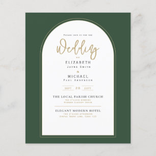 Flyer Invitación a la boda verde juvenil moderna