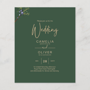 Flyer Invitación a la boda verde juvenil moderna