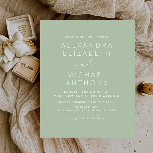 Flyer Invitación a la boda verde por sabios del presupue (Subido por el creador)