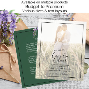 Flyer Invitación a la boda verde por superposición de la