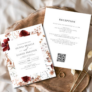 Flyer Invitación a la Boho Moda Rustic Wildflower Weddin