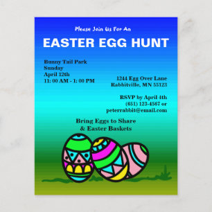 Flyer Invitación a la cacería de huevos de pascua pintad