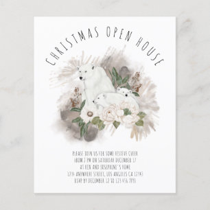 Flyer Invitación a la Casa de Navidades de Oso Polar de