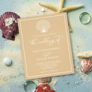 Flyer Invitación a la celebración de bodas en la playa d