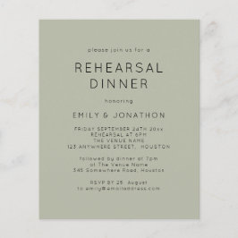 Flyer Invitación a la cena de ensayo de telaje suave sim