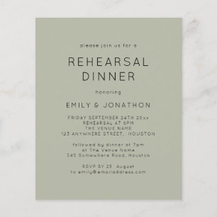 Flyer Invitación a la cena de ensayo de telaje suave sim
