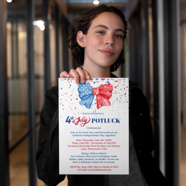 Flyer Invitación a la cena de potluck del 4 de julio (Subido por el creador)
