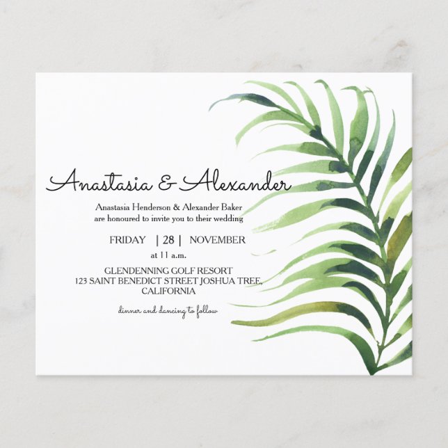 Flyer Invitación a la ceremonia de boda con cargo al pre (Frente)