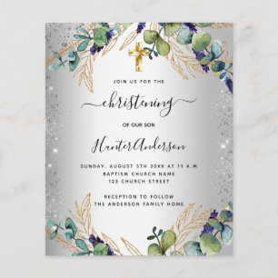 Flyer Invitación a la cristiandad del eucalipto plateado