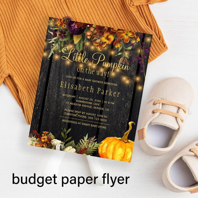Flyer Invitación a la ducha de bebé en otoño con presupu (Subido por el creador)