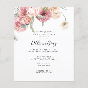 Flyer Invitación a la ducha de novia con cargo al presup
