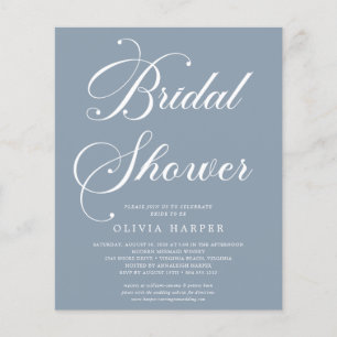 Flyer Invitación a la ducha de novia con escritura moder