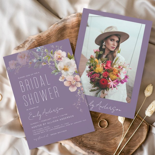 Flyer Invitación a la ducha de novia con flores silvestr (Subido por el creador)