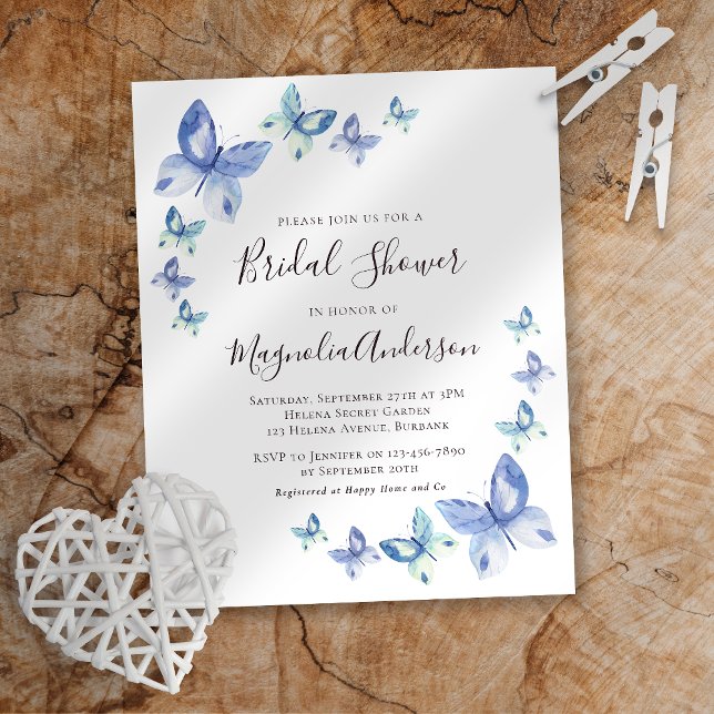 Flyer Invitación a la ducha de novia con mariposa de pap (Subido por el creador)