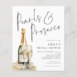 Flyer Invitación a la ducha de novia con vidrio Prosecco