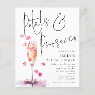 Flyer Invitación a la ducha de novia con vidrio Prosecco