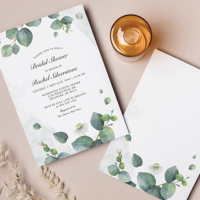 Flyer Invitación a la ducha de novia de eucalipto de pre (Subido por el creador)