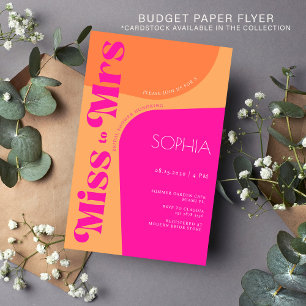 Flyer Invitación a la ducha de novia de moda rosa calien
