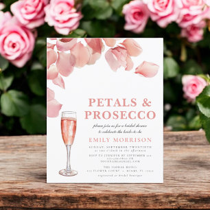 Flyer Invitación a la ducha de novia de Petals y Prosecc