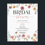 Flyer Invitación a la ducha de novia del Boho Field Wild<br><div class="desc">Este diseño presenta un delicado ramo de flores silvestres pintadas a mano y vegetación junto con una encantadora combinación de fuentes modernas y rústicas. Vea toda la colección para ver más elementos coincidentes.</div>