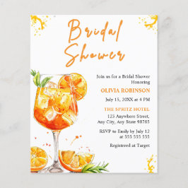 Flyer Invitación a la ducha de novia del Cocktail de Ape