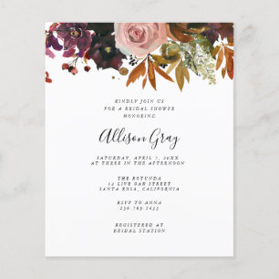 Flyer Invitación a la ducha de novia en otoño del presup