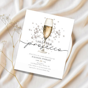 Flyer Invitación a la ducha de novia Prosecco Pearls Bud