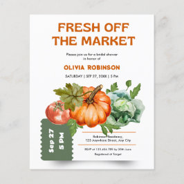 Flyer Invitación a la ducha de novia recién hecha en el 