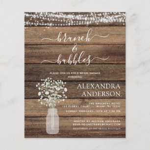 Flyer Invitación a la ducha de novia salteada y burbujea