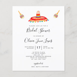 Flyer Invitación a la ducha de novia Sombrero Fiesta de