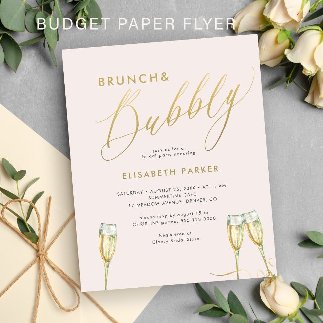 Flyer Invitación a la ducha de novia y brunch presupuest (Subido por el creador)