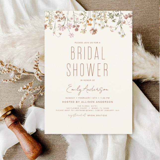 Flyer Invitación a la ducha de novias entre flores silve (Subido por el creador)