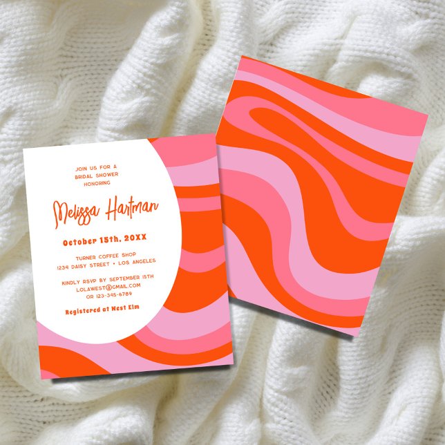 Flyer Invitación a la ducha de novias Pink Groovy (Subido por el creador)