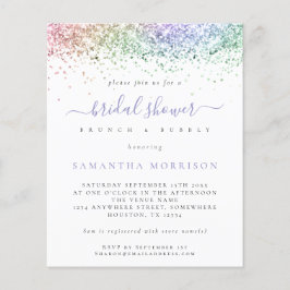 Flyer Invitación a la ducha de Purpurina multicolor de P