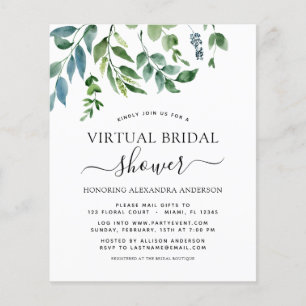 Flyer Invitación a la energía verde de la ducha de novia