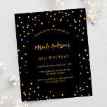 Flyer Invitación a la fiesta de bienvenida de las estrel<br><div class="desc">Tenga en cuenta que esta invitación está en papel de volante y es muy delgada. Los sobres no están incluidos. Para invitaciones más gruesas (el mismo diseño) visite nuestra tienda. Una glamorosa invitación a la fiesta de cumpleaños para él y ella. Un fondo negro decorado con estrellas de oro falsas....</div>