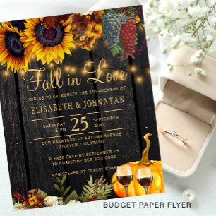 Flyer Invitación a la fiesta de compromiso de otoño rúst