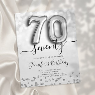 Flyer Invitación a la fiesta de cumpleaños 70 de Purpuri