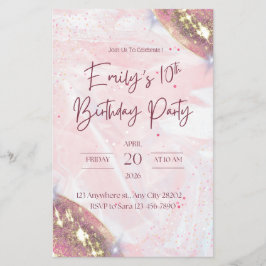 Flyer Invitación a la fiesta de cumpleaños de Confetti R