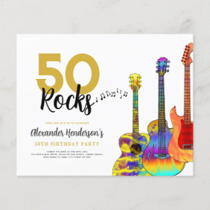 Flyer invitación a la fiesta de cumpleaños número 50 con