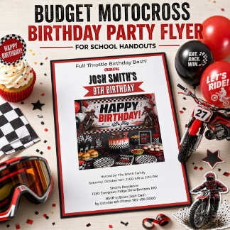 Flyer Invitación a la fiesta de cumpleaños número 9 de m
