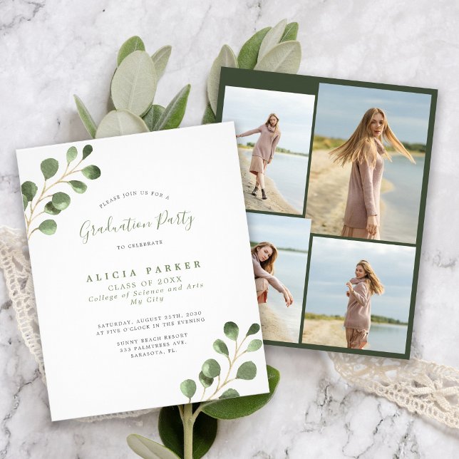 Flyer Invitación a la fiesta de graduación de fotos de B (Subido por el creador)