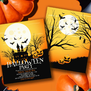 Flyer Invitación a la fiesta de Halloween con presupuest
