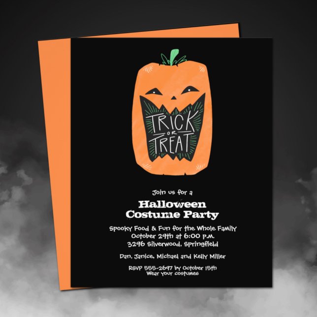 Flyer Invitación a la fiesta de Halloween de calabaza Pr (Printed on affordable THIN 80 lb flyer paper - heavier paper available in our collection.)