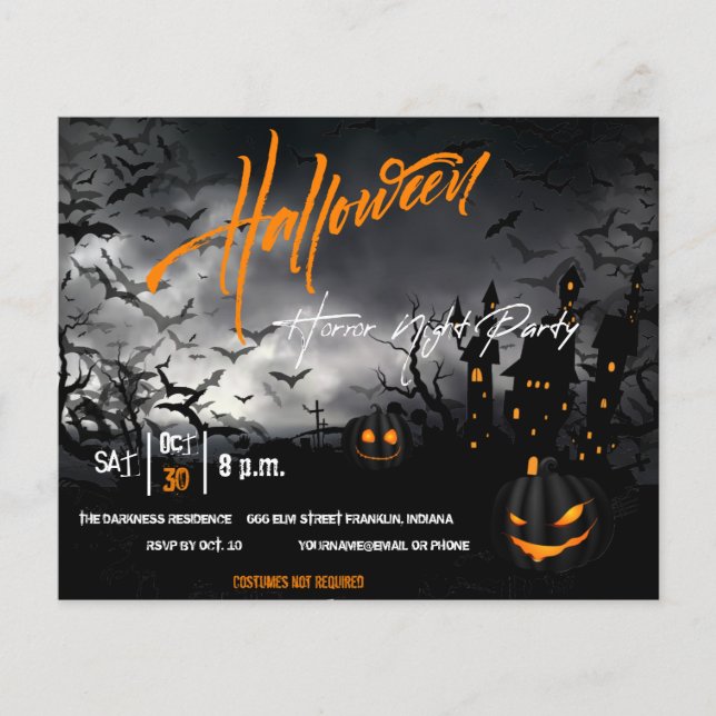 Flyer Invitación a la fiesta de Halloween de la calabaza (Frente)